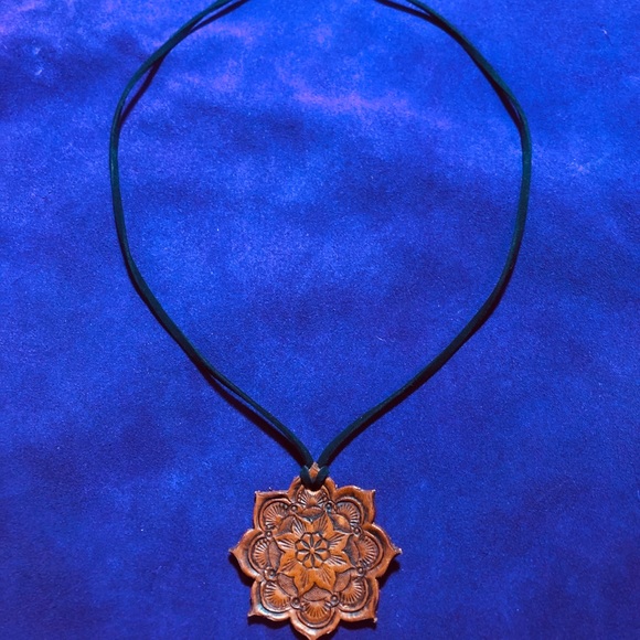 Gift for Her Necklace Boho One of a Kind Mandala Pendant Necklace SALE Handmade Beaded Pendant Necklace Leather necklace